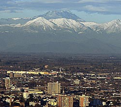 Talca with Descabezado Volcano in background